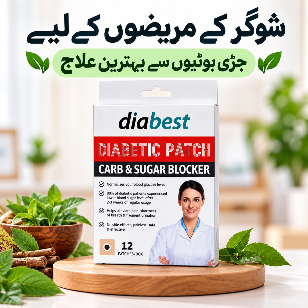 🌿 Diabest Diabetic Herbal Patch – Carb & Sugar Blocker (Pack of 12)